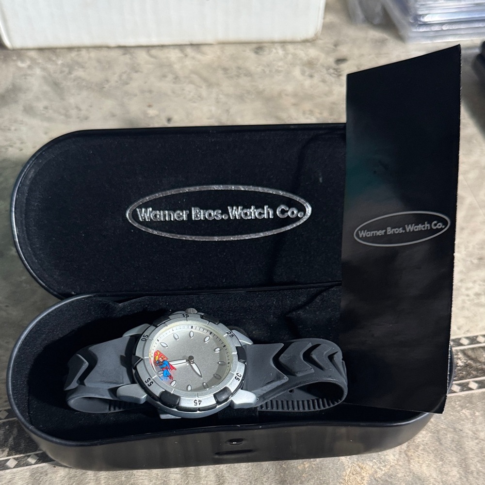 Warner Bros. Superman Silver and Black Men's Watch